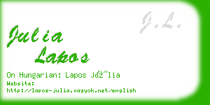 julia lapos business card